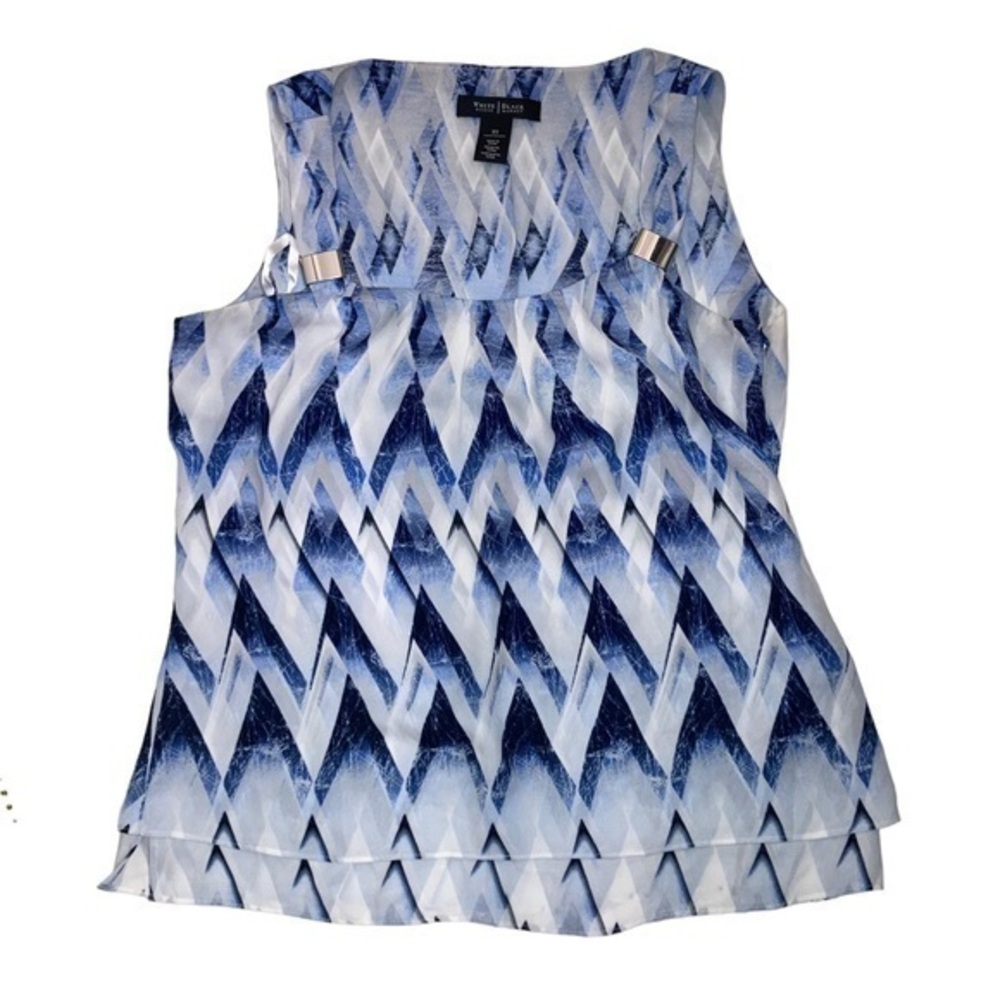 White House black market sleeveless blue blouse